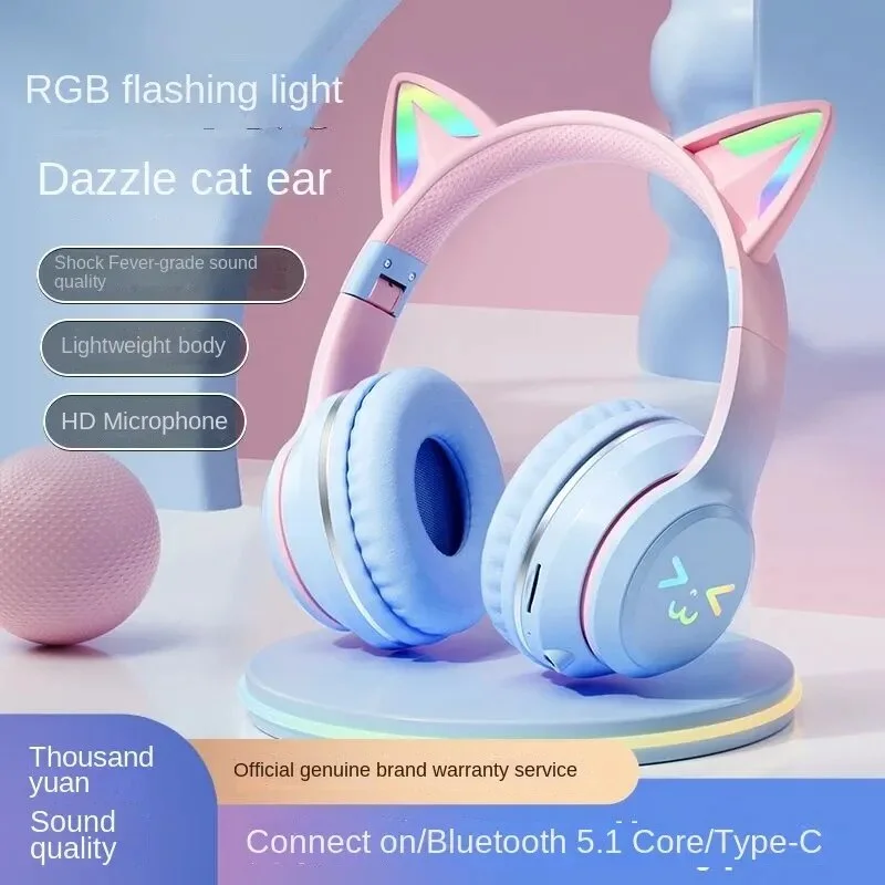 Wireless Light up Cute Cat Ear Headphones — view 2 Wireless Light up Cute Cat Ear Headphones — view 2