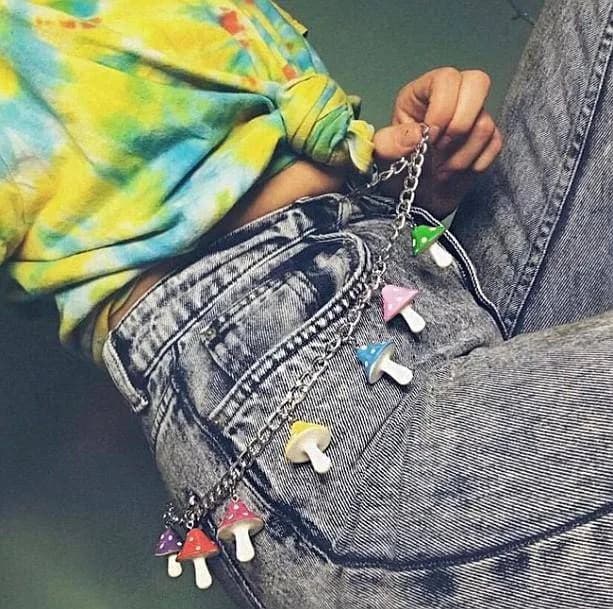 Rainbow Mushroom Belt Chain — view 2 Rainbow Mushroom Belt Chain — view 2