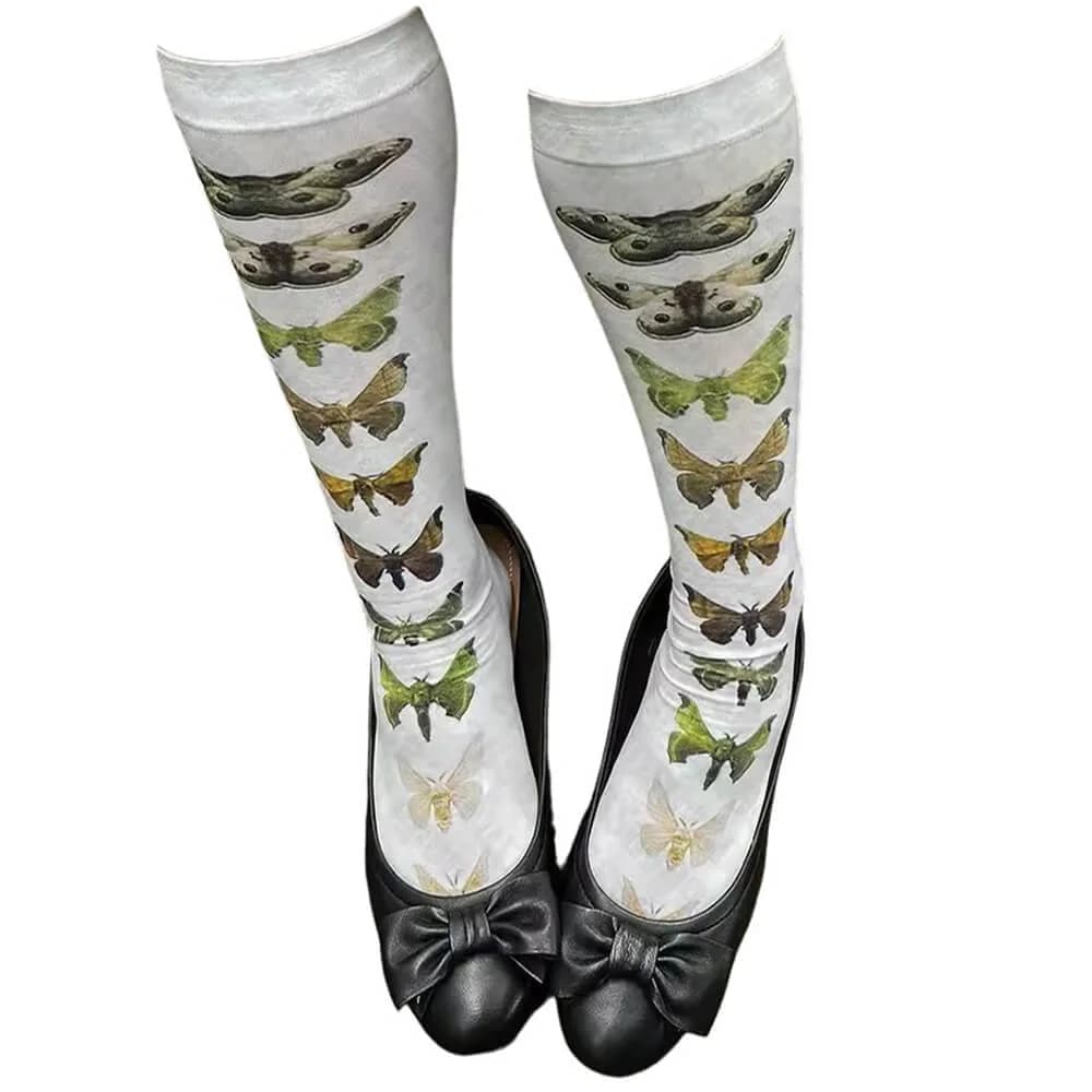 Aesthetic Butterfly Knee High Socks — view 1 Aesthetic Butterfly Knee High Socks — view 1