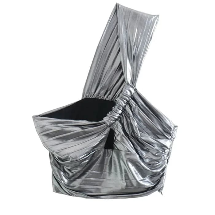 High Fashion Silver Top — view 1 High Fashion Silver Top — view 1