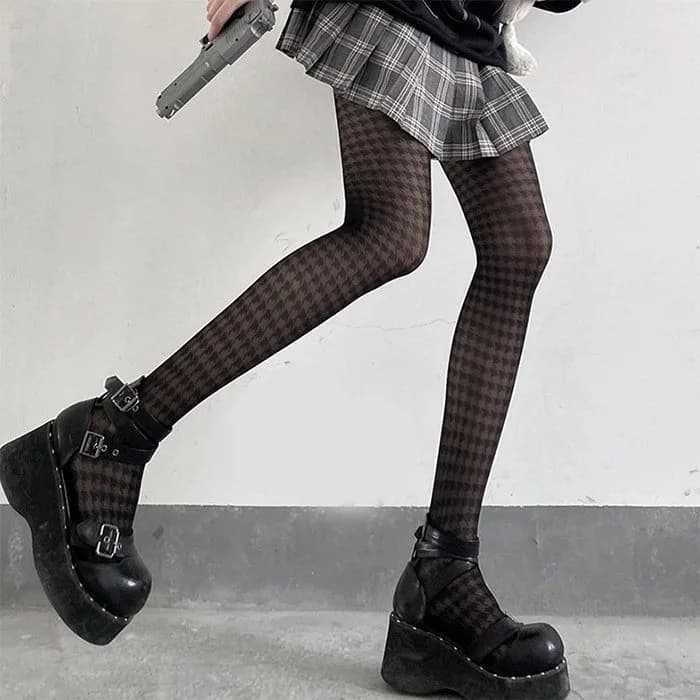 Houndstooth Tights — view 2 Houndstooth Tights — view 2
