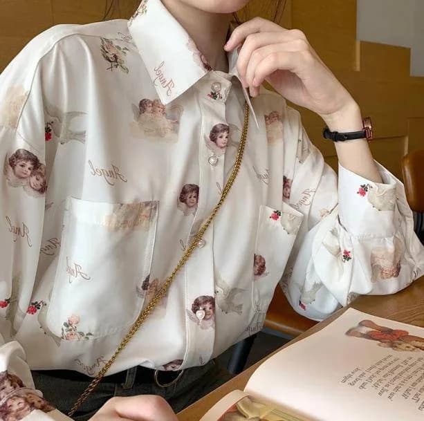 Angelic Girl Long Sleeve Blouse — view 2 Angelic Girl Long Sleeve Blouse — view 2