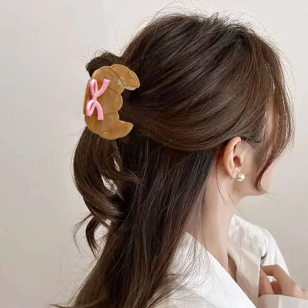 Cute Croissant Hair Claw — view 2 Cute Croissant Hair Claw — view 2