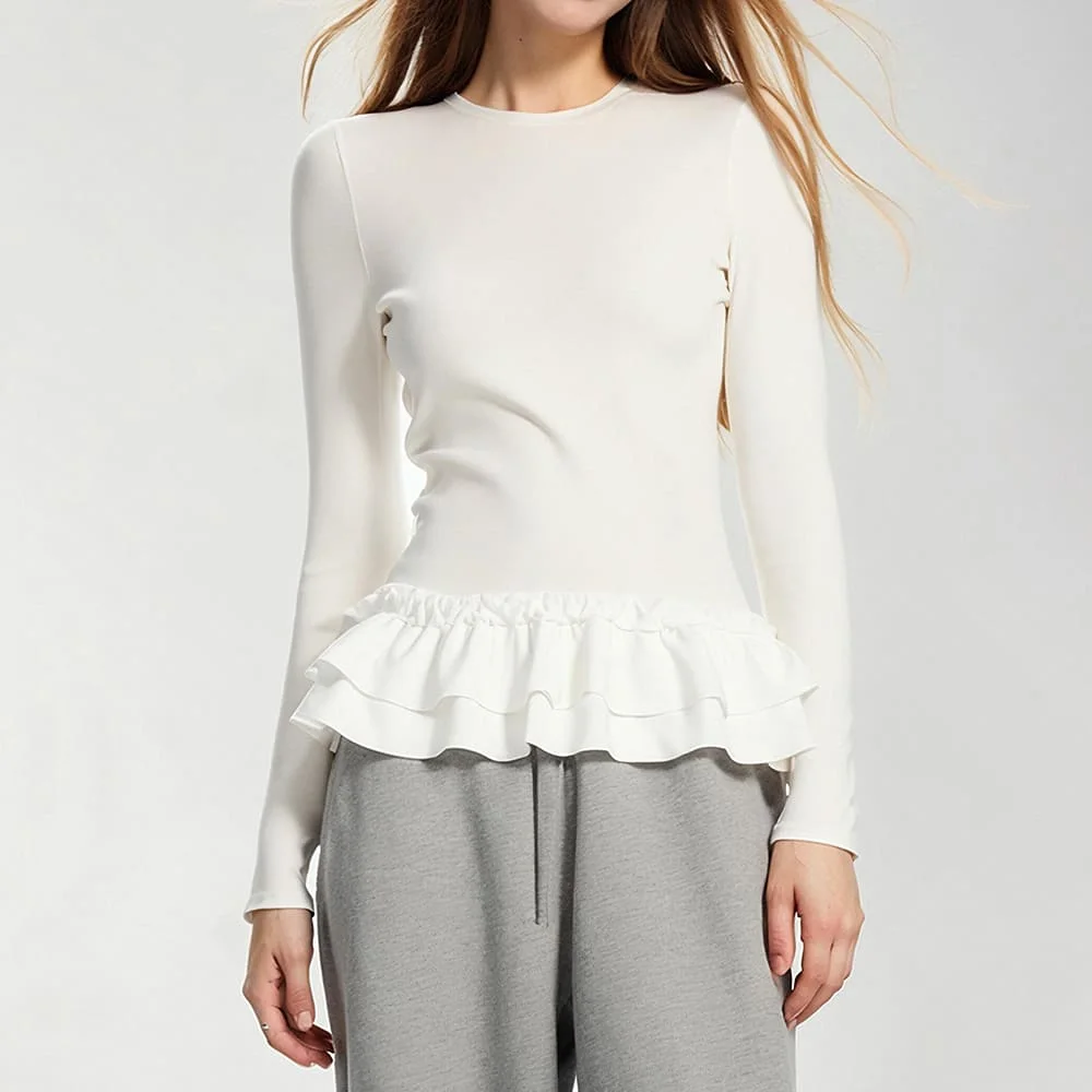 Balletcore Ruffle Long Sleeve Top — view 2 Balletcore Ruffle Long Sleeve Top — view 2