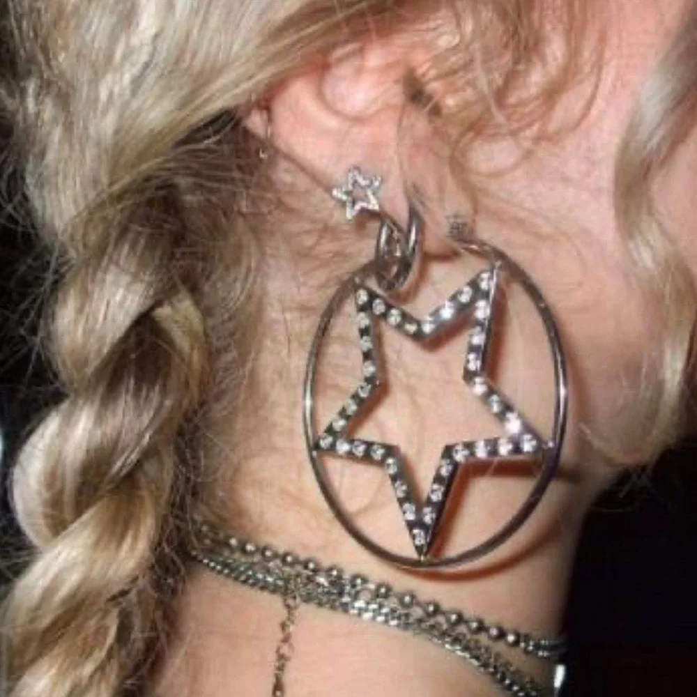 Y2K Star Hoop Earrings — view 2 Y2K Star Hoop Earrings — view 2