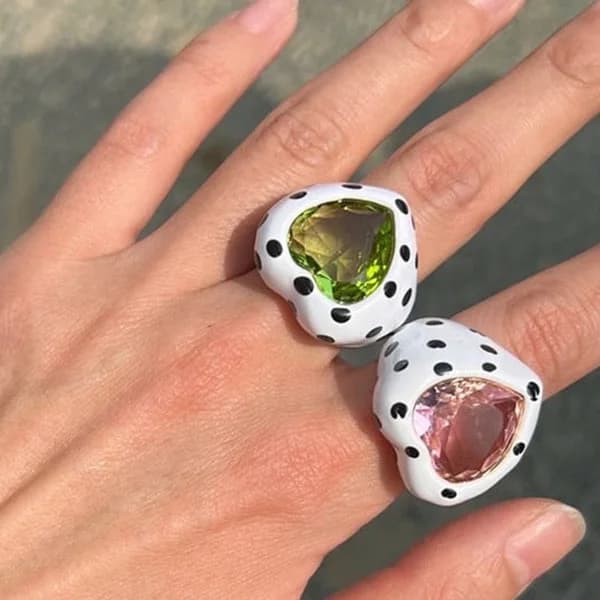 Heart Polka Dot Ring — view 1 Heart Polka Dot Ring — view 1