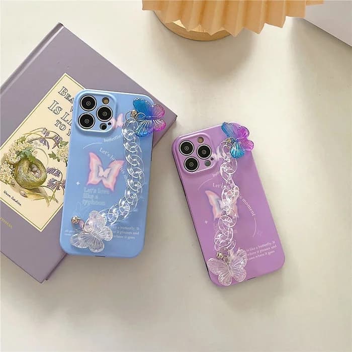 Holographic Butterfly Chain iPhone Case — view 2 Holographic Butterfly Chain iPhone Case — view 2