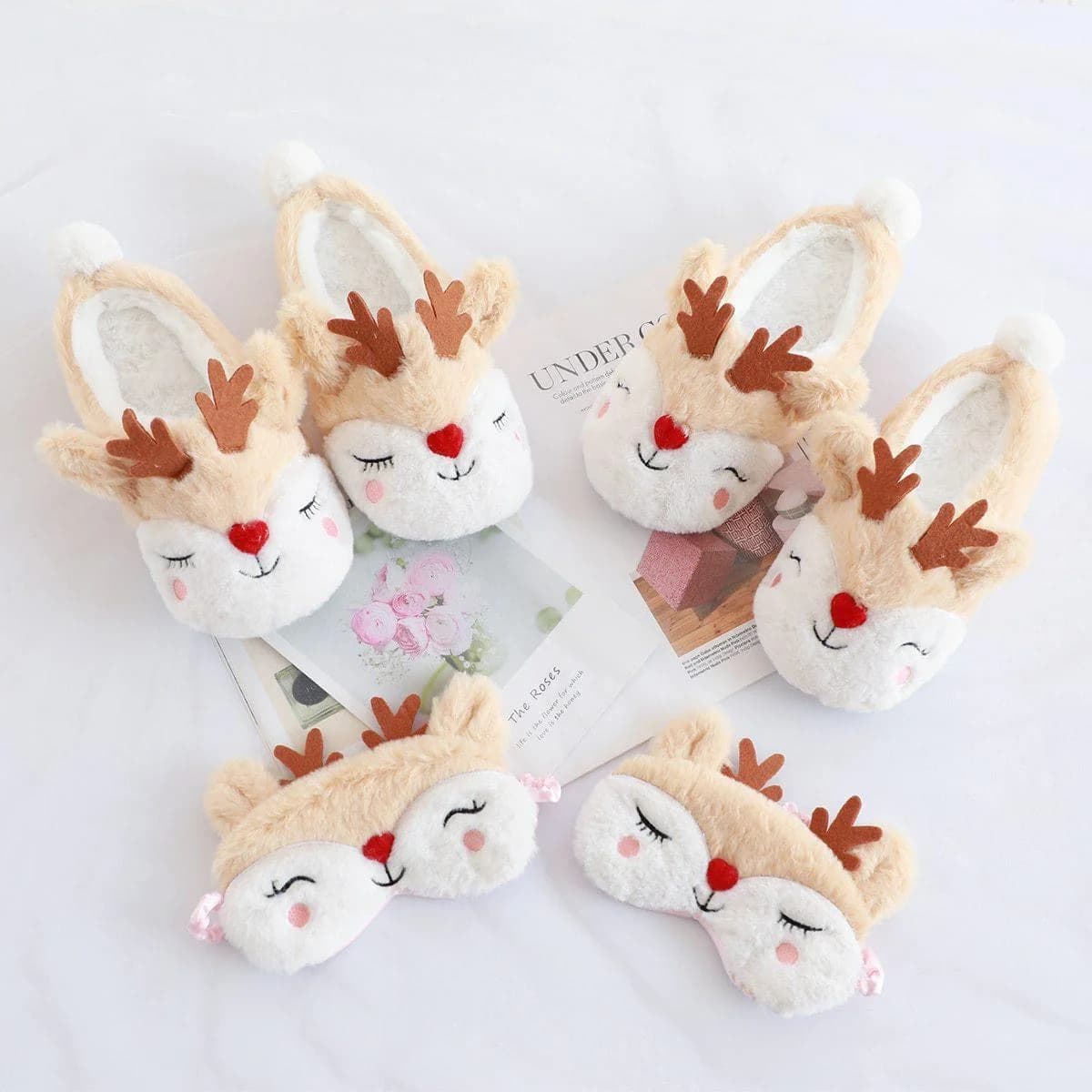 Cute Reindeer Slippers — view 2 Cute Reindeer Slippers — view 2