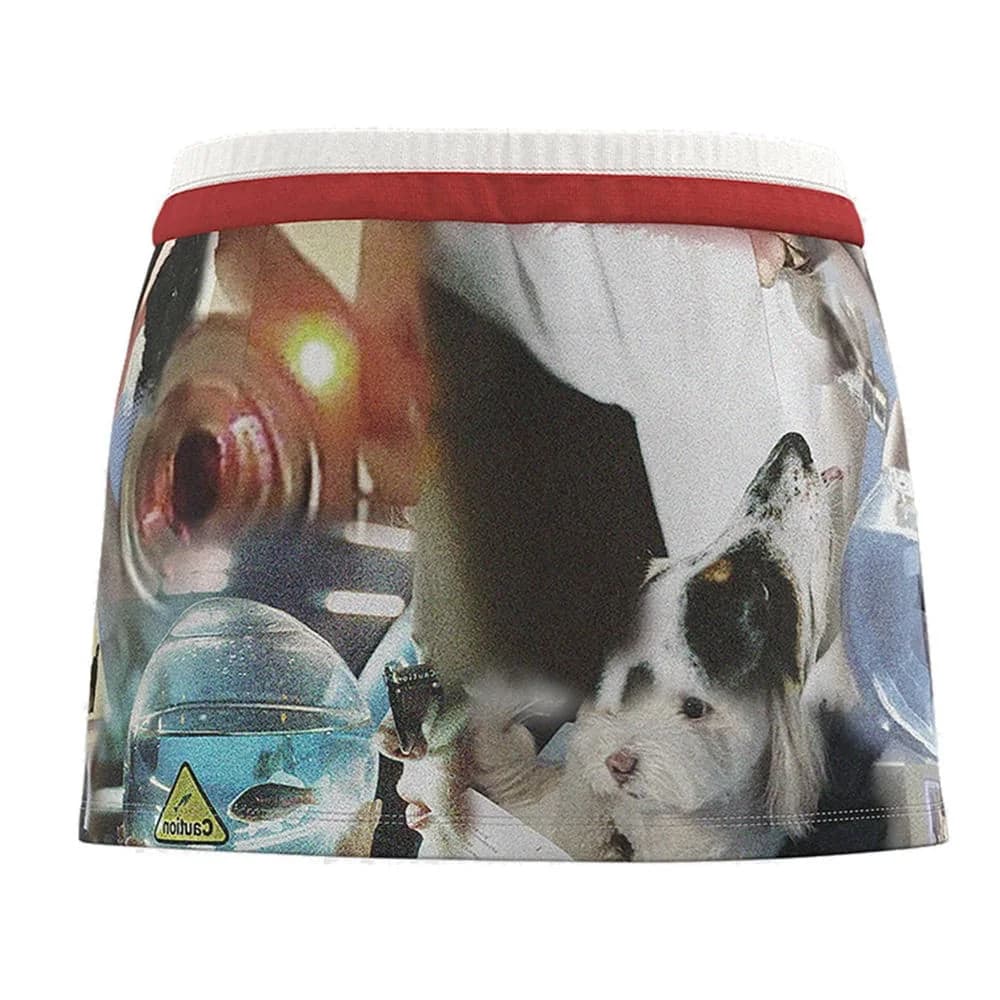 Kitten Print Y2K Mini Skirt — view 2 Kitten Print Y2K Mini Skirt — view 2