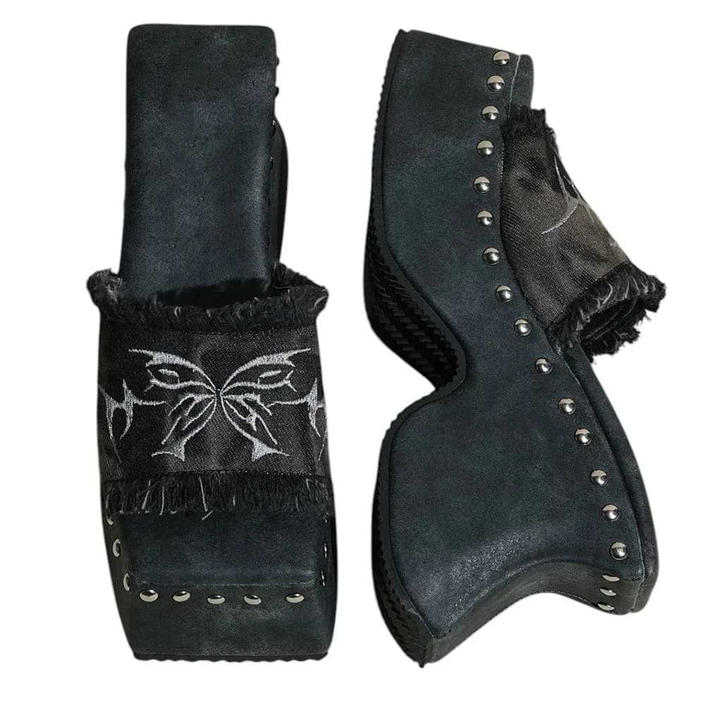 Fairy Grunge Platform Slide Sandals — view 3 Fairy Grunge Platform Slide Sandals — view 3