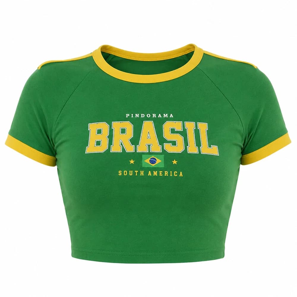 Green Brazil Crop Top — view 1 Green Brazil Crop Top — view 1