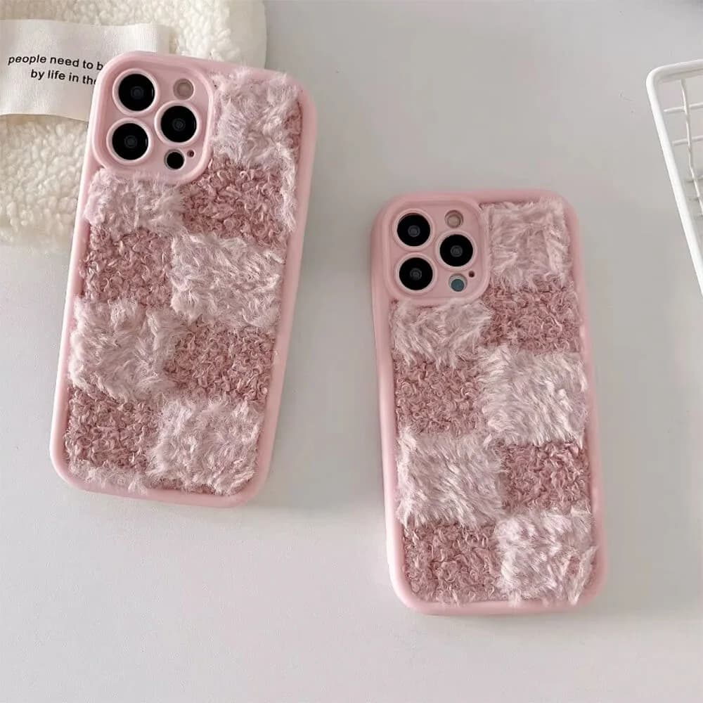 Fuzzy Checkered iPhone Case — view 2 Fuzzy Checkered iPhone Case — view 2