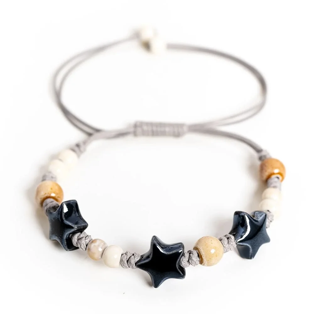 Black Star Beaded Bracelet — view 1 Black Star Beaded Bracelet — view 1