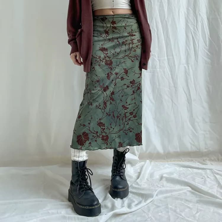 Fairy Grunge Floral Maxi Skirt — view 2 Fairy Grunge Floral Maxi Skirt — view 2