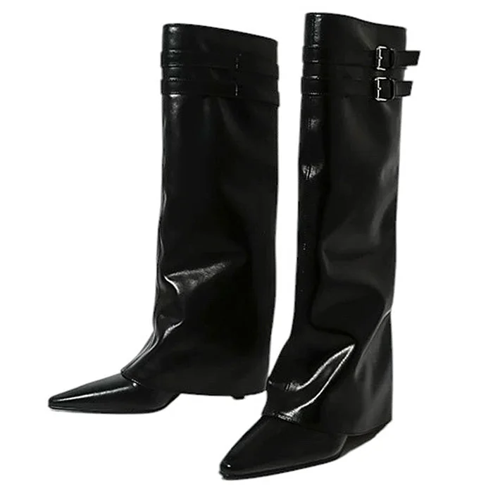 Catwalk Double Buckle Knee-High Boots — view 1 Catwalk Double Buckle Knee-High Boots — view 1