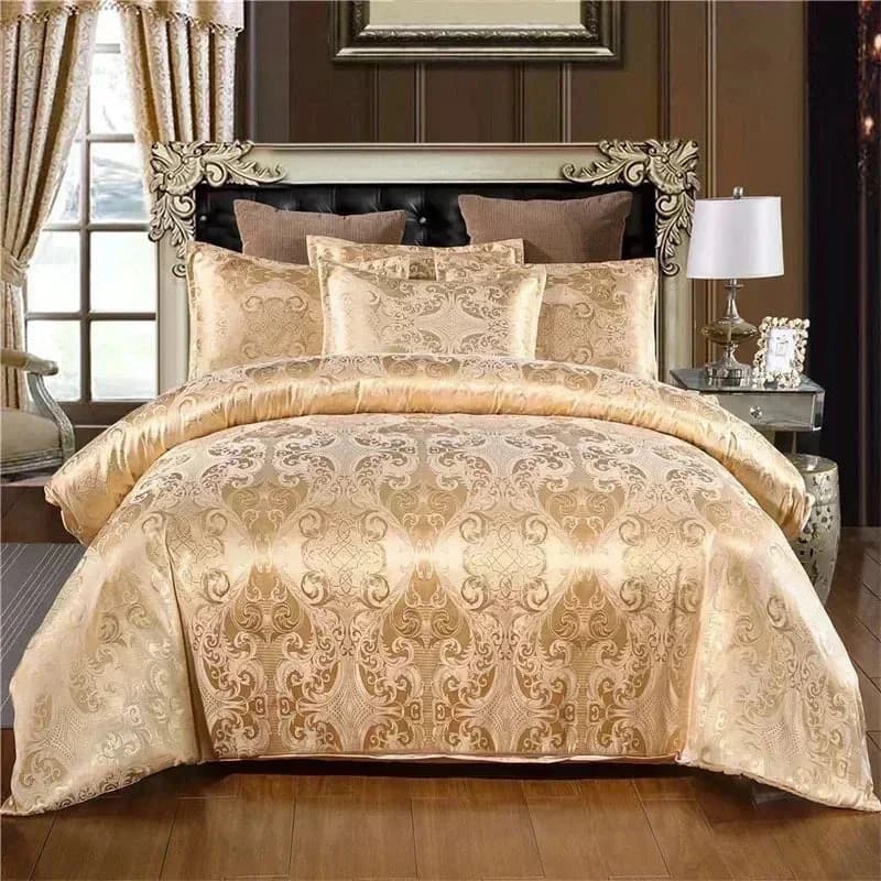 Vintage White Cream Jacquard Bedding Set Luxury — view 2 Vintage White Cream Jacquard Bedding Set Luxury — view 2