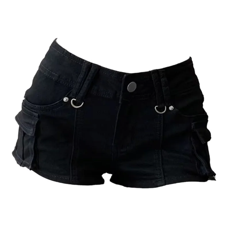 90s Retro Black Denim Shorts — view 1 90s Retro Black Denim Shorts — view 1