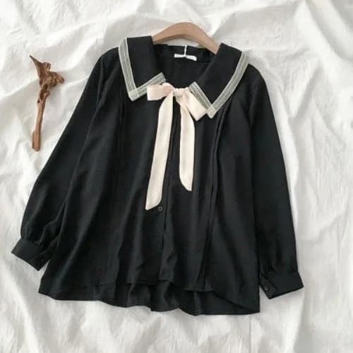 Classic Academia Collared Blouse — view 2 Classic Academia Collared Blouse — view 2