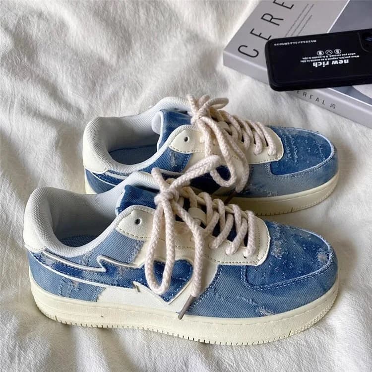 Denim Heart Aesthetic Sneakers — view 2 Denim Heart Aesthetic Sneakers — view 2