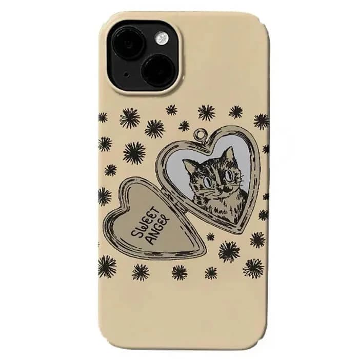 Cat Heart Locket iPhone Case — view 1 Cat Heart Locket iPhone Case — view 1