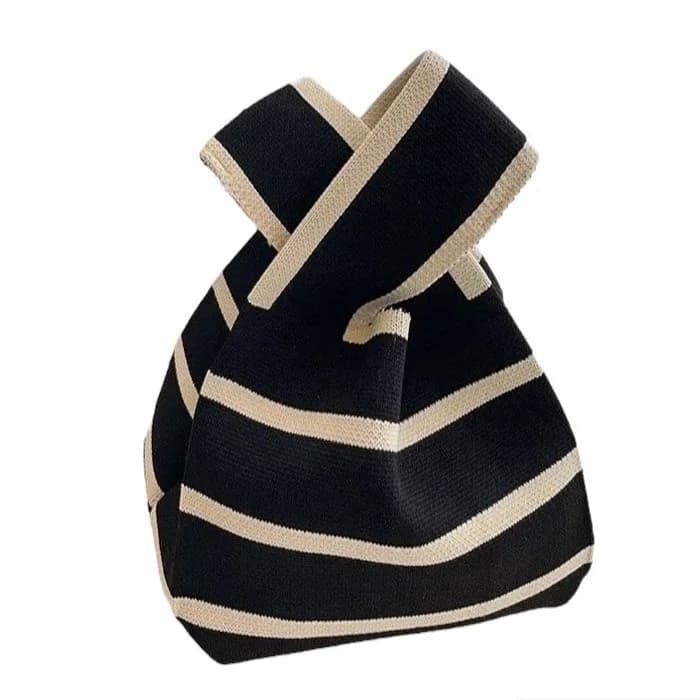 French Mood Striped Mini Crochet Bag — view 2 French Mood Striped Mini Crochet Bag — view 2