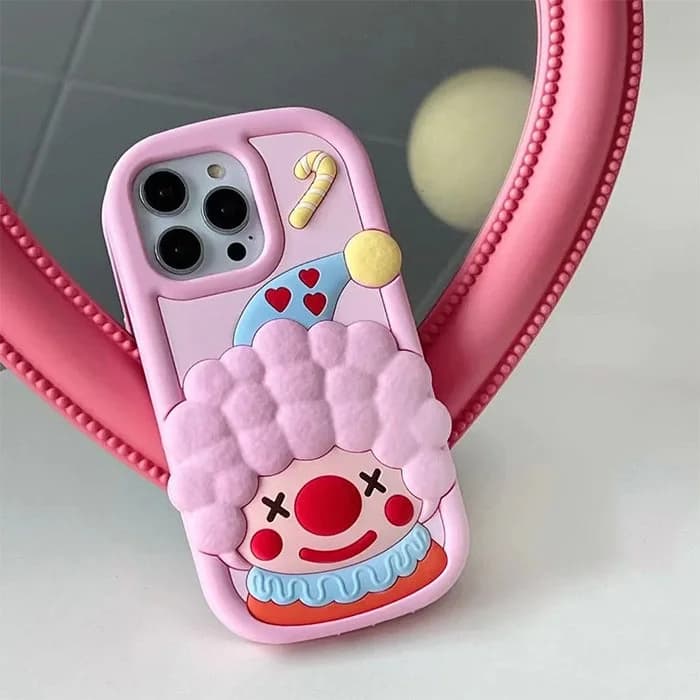 Pink 3D Clown IPhone Case — view 2 Pink 3D Clown IPhone Case — view 2