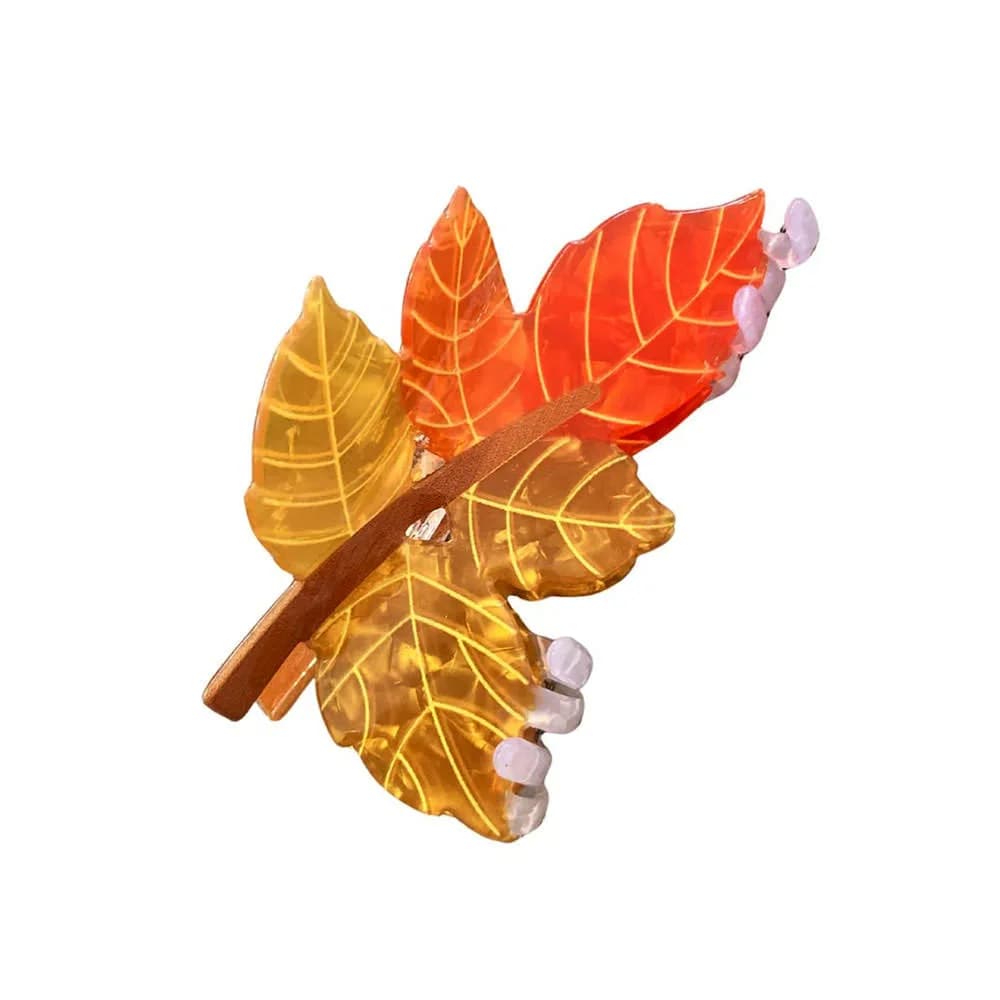 Autumn Leaves Hair Claw — view 2 Autumn Leaves Hair Claw — view 2