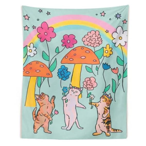 Dancing Cats Wall Tapestry — view 1 Dancing Cats Wall Tapestry — view 1