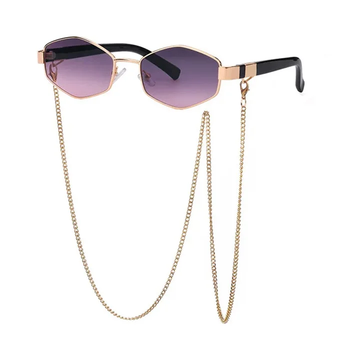 Hexagonal Sunglasses with Chain — view 2 Hexagonal Sunglasses with Chain — view 2