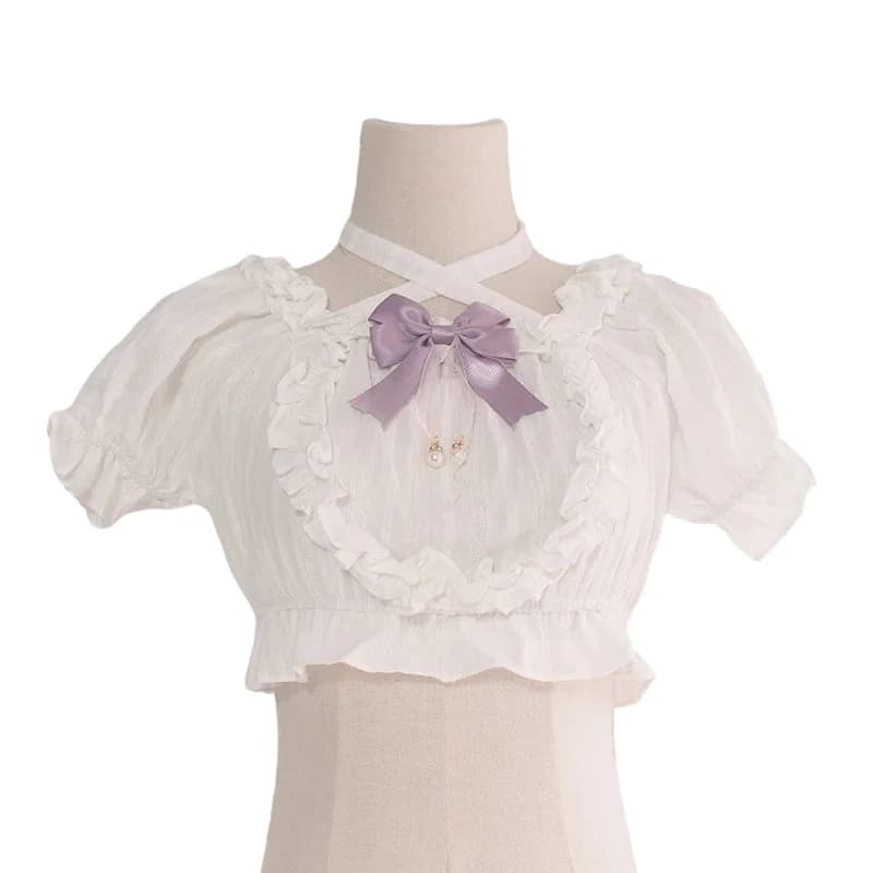 Cropped Ruffled Blouse — view 2 Cropped Ruffled Blouse — view 2