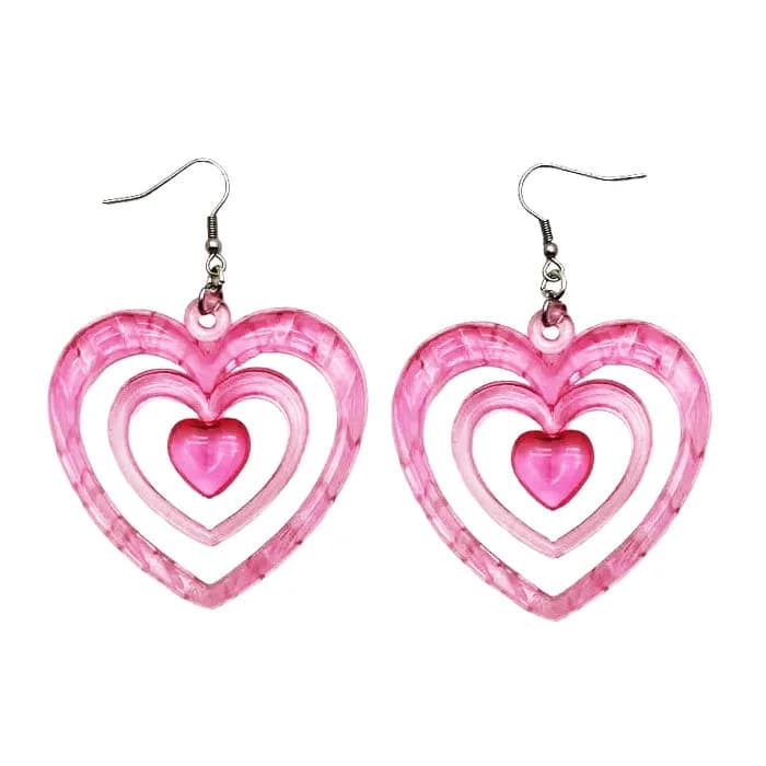 Y2K Aesthetic Heart Earrings — view 1 Y2K Aesthetic Heart Earrings — view 1