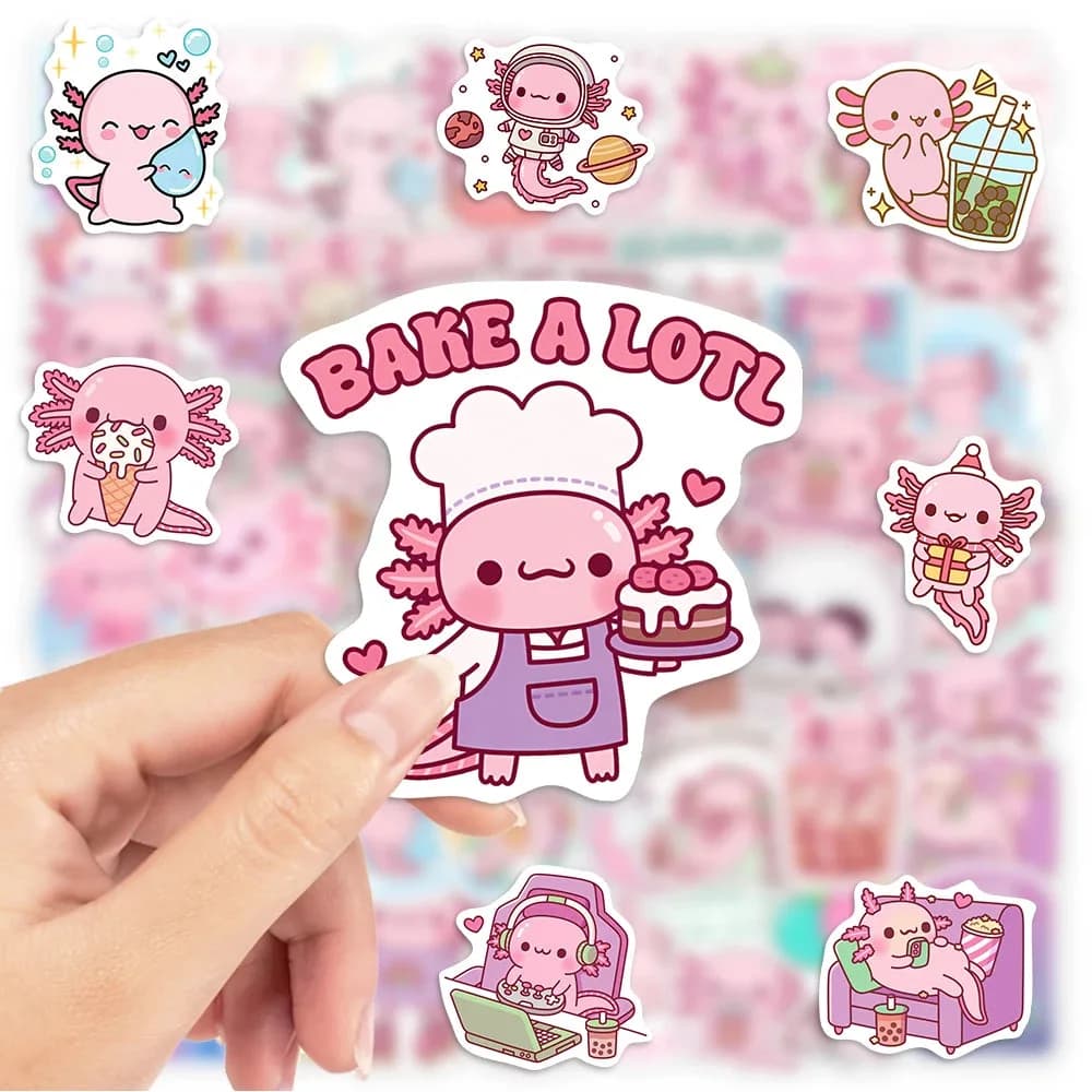 Pink Axolotl Sticker Pack — view 2 Pink Axolotl Sticker Pack — view 2