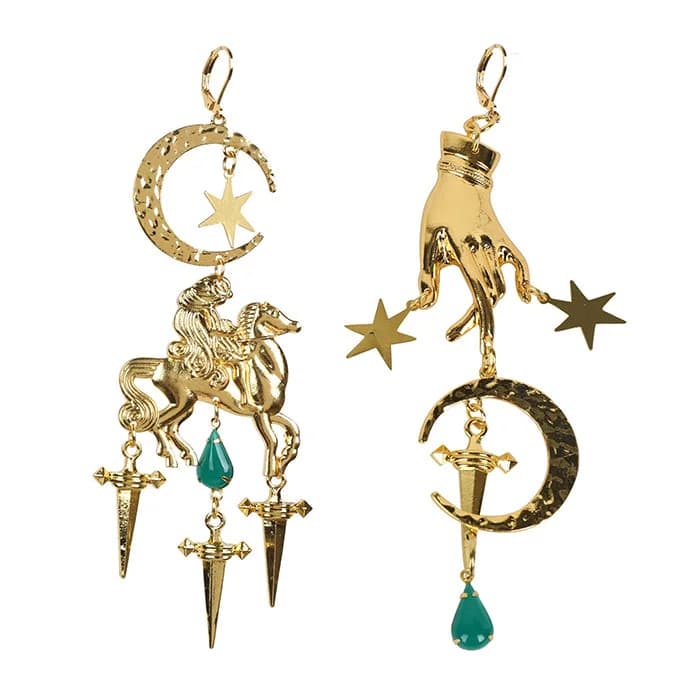 Moon Pegasus Witch Earrings — view 1 Moon Pegasus Witch Earrings — view 1
