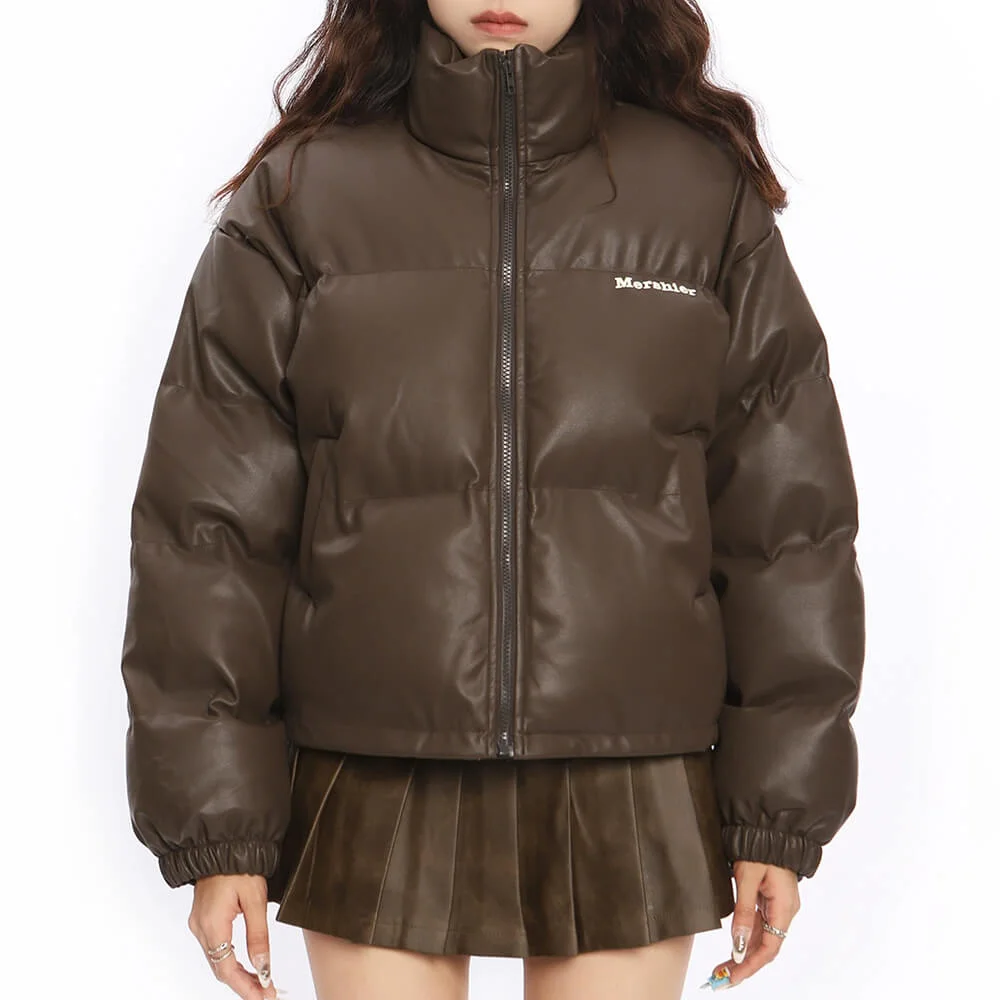 Chocolate Brown Puffer Jacket — view 1 Chocolate Brown Puffer Jacket — view 1