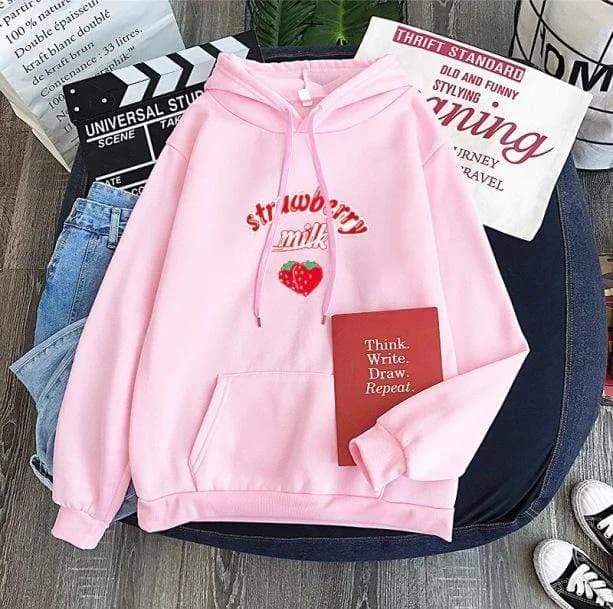 Sweet Strawberry Milk Hoodie — view 1 Sweet Strawberry Milk Hoodie — view 1