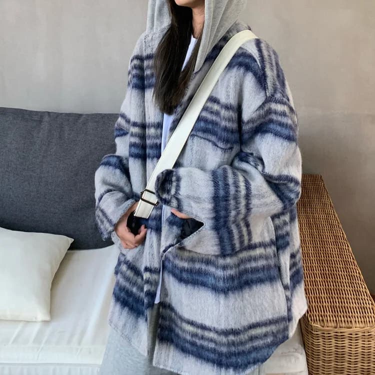 Warm Vibes Plaid Jacket — view 2 Warm Vibes Plaid Jacket — view 2