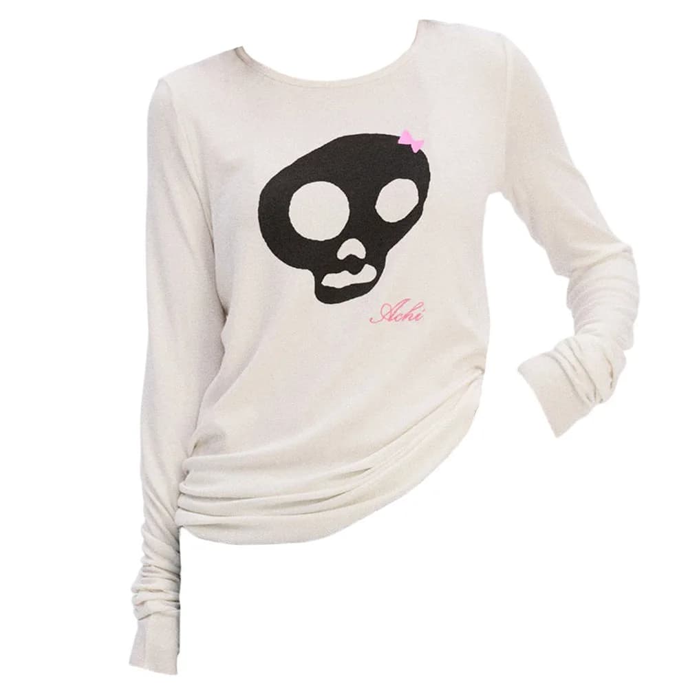 Emo Phase Skull Long Sleeve Top — view 3 Emo Phase Skull Long Sleeve Top — view 3