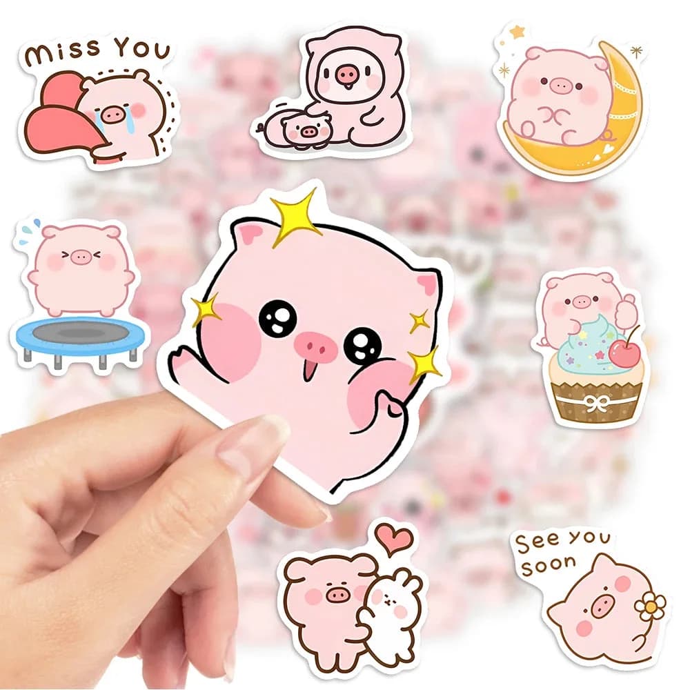 Kawaii Pig Sticker Pack — view 2 Kawaii Pig Sticker Pack — view 2