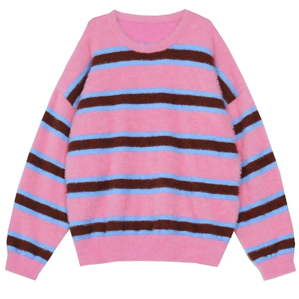 Smells Like Teen Spirit Striped Knit Sweater — view 2 Smells Like Teen Spirit Striped Knit Sweater — view 2