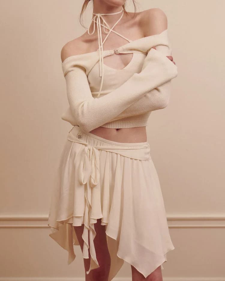 Balletcore Asymmetrical Mid Skirt — view 2 Balletcore Asymmetrical Mid Skirt — view 2