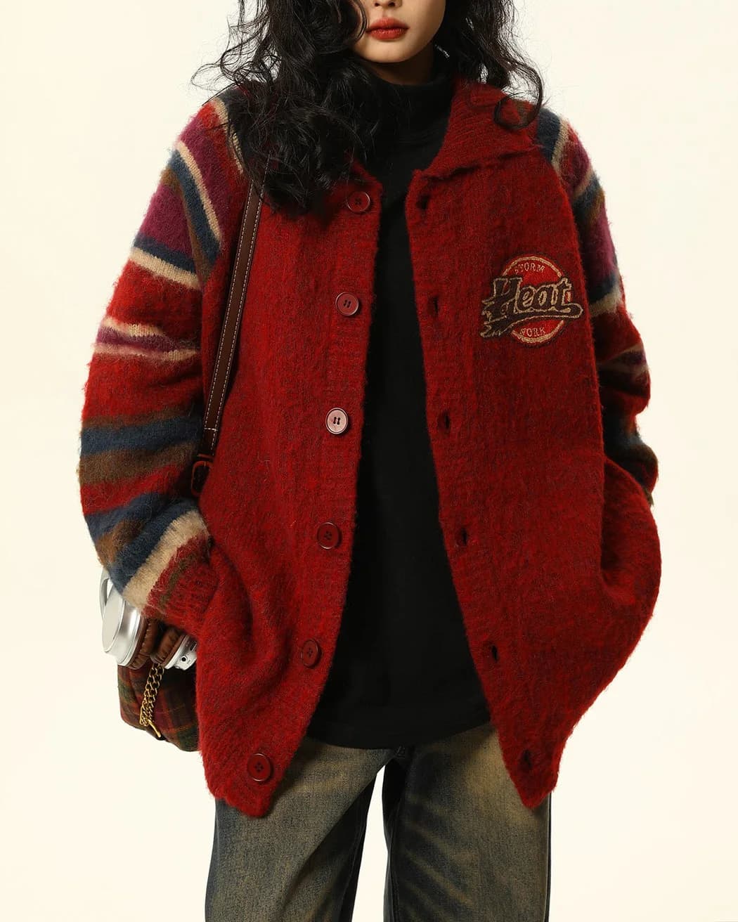 Preppy Style College Spirit Cardigan — view 2 Preppy Style College Spirit Cardigan — view 2