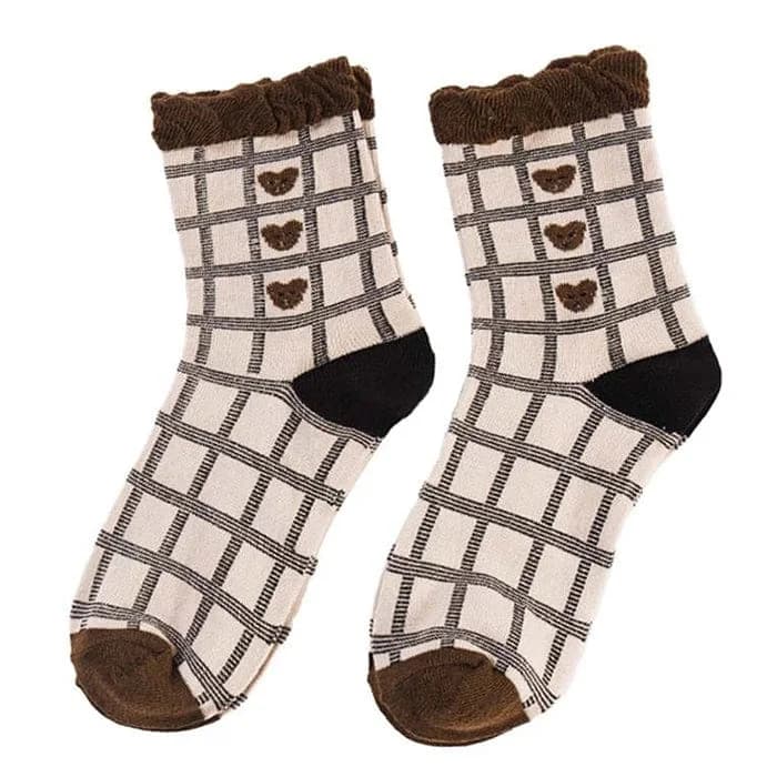 Bear Plaid Socks — view 1 Bear Plaid Socks — view 1