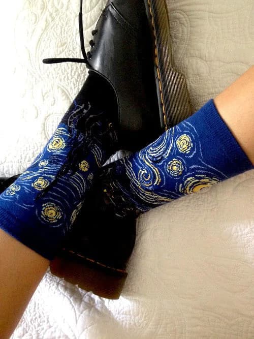 Starry Night Van Gogh Socks — view 2 Starry Night Van Gogh Socks — view 2