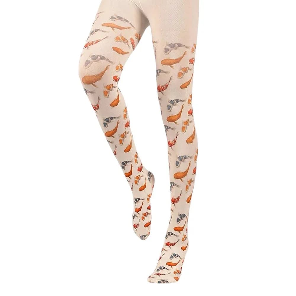 Koi Fish Print Aesthetic Tights — view 1 Koi Fish Print Aesthetic Tights — view 1