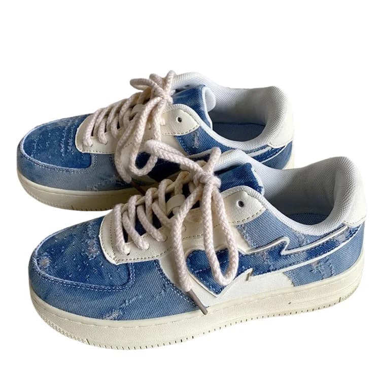 Denim Heart Aesthetic Sneakers — view 1 Denim Heart Aesthetic Sneakers — view 1