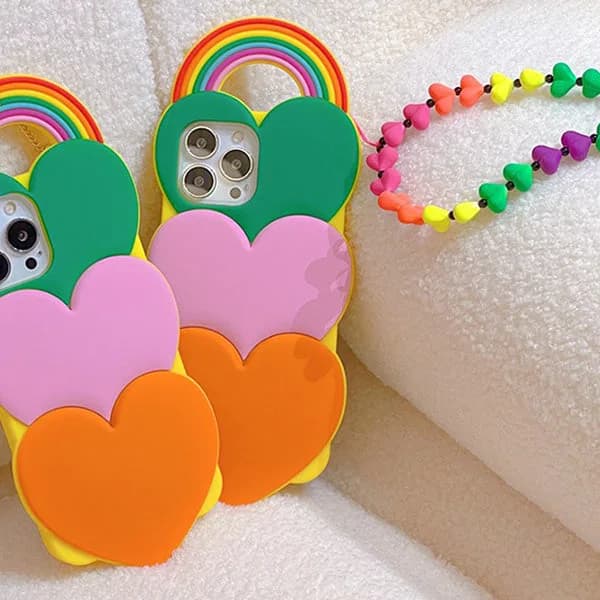 Pastel Rainbow Heart iPhone Case — view 1 Pastel Rainbow Heart iPhone Case — view 1