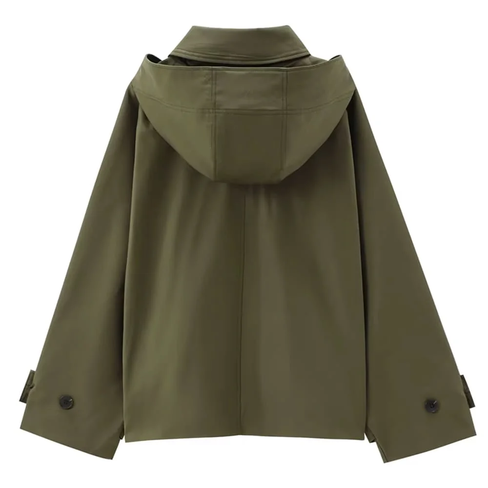 London Rainy Day Hooded Trench Jacket — view 2 London Rainy Day Hooded Trench Jacket — view 2