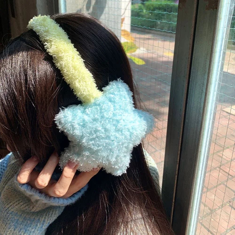 Fuzzy Star Winter Earmuffs — view 2 Fuzzy Star Winter Earmuffs — view 2