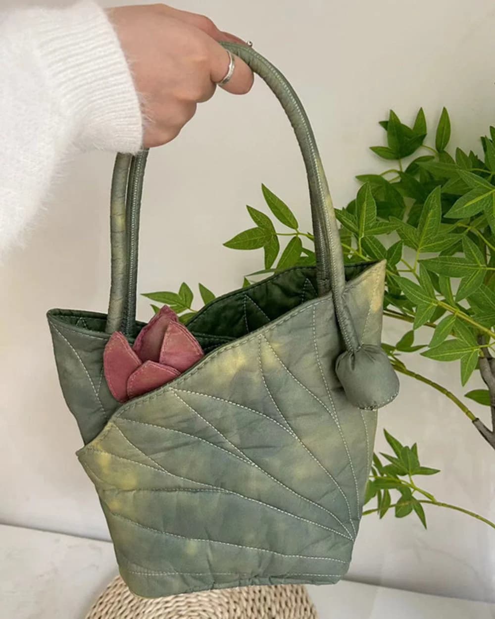 Fairycore Aesthetic Lotus Leaf Bag — view 2 Fairycore Aesthetic Lotus Leaf Bag — view 2