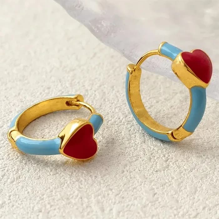 Korean Aesthetic Heart Earrings — view 2 Korean Aesthetic Heart Earrings — view 2